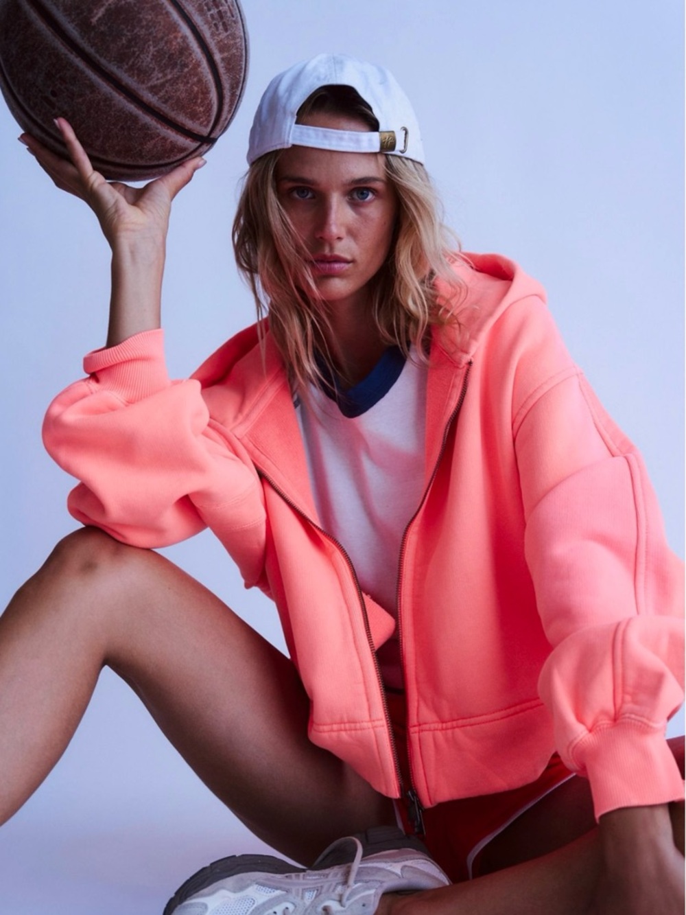 FP Movement by Free People Neon Coral Zip Hoodie
